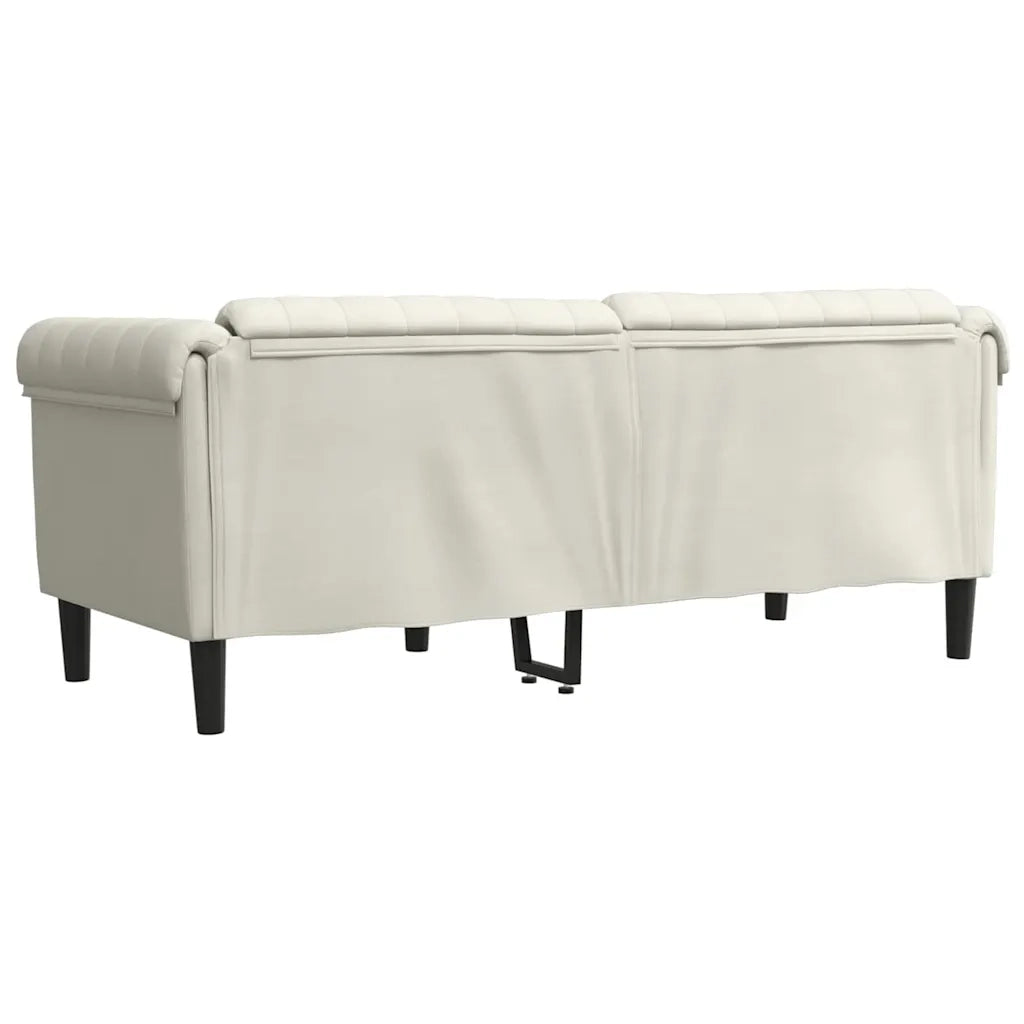 Divano a 2 Posti-Sofa 2 Posti Crema in Velluto