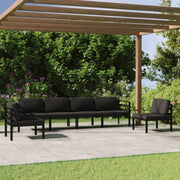 Set Divani da Giardino 6 pz con Cuscini in Alluminio Antracite cod mxl 35810