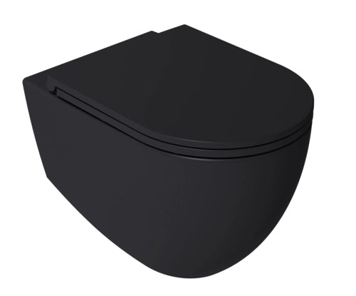 Sanitari sospesi opaco INFINITY: vaso, bidet, copriwater soft-close - Nero Opaco