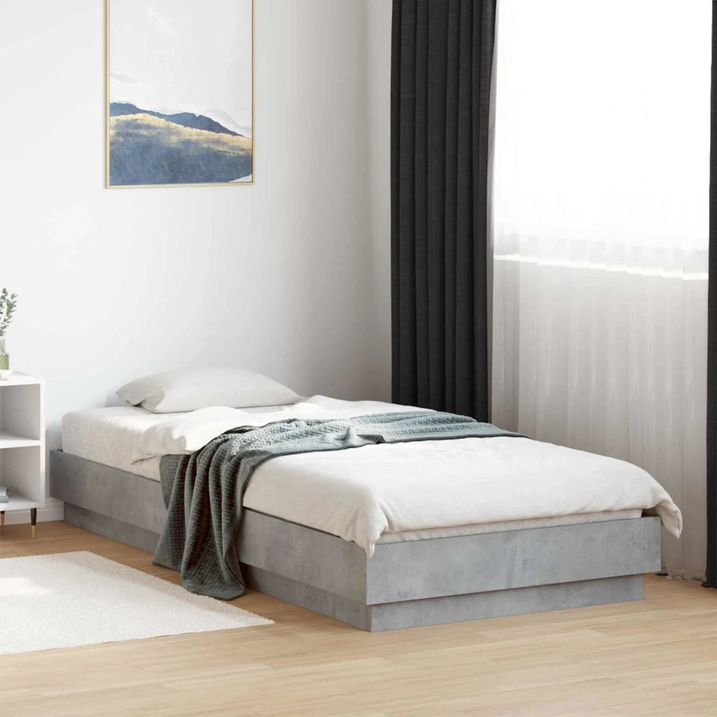 Letto con LED Grigio Cemento 80 x 200 cm Legno ingegnerizzato 8009008