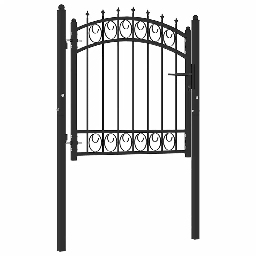 Cancello per recinzione Emmen con punte in acciaio 103x97 cm Nero 146378