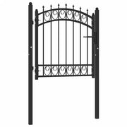 Cancello per recinzione Emmen con punte in acciaio 103x97 cm Nero 146378