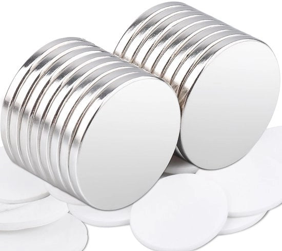 Magnetici 20x2MM forti, 16 pezzi magnetici neodymium extra forti adesivi per dischi magnetici per lavagna bianca, magazzino, ufficio