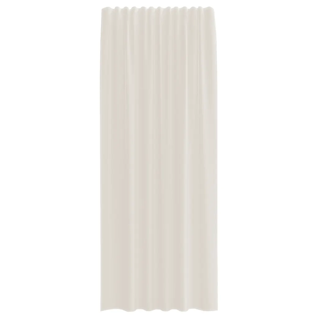 Tende in Voile con Tasche per Aste 2 pz Crema