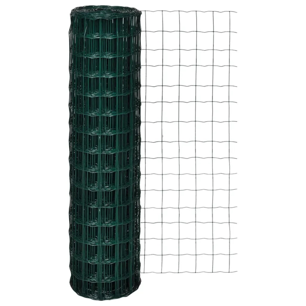 Recinzione Europea in Acciaio 10 x 1,5 m Verde 140575