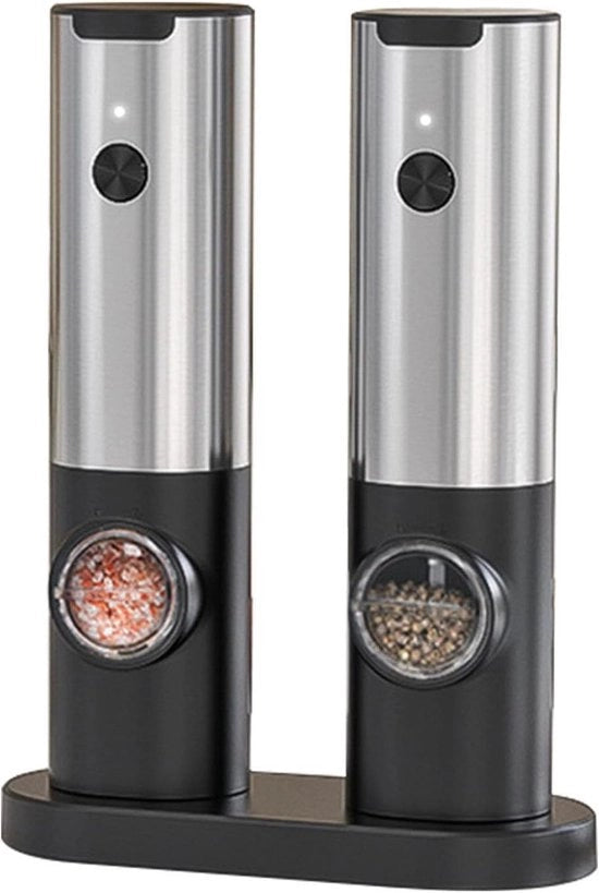 Molitore Elettrico Sale e Pepe 2 in 1 - Regolabile Coarseness, Con Base Ricaricabile, Automatico - Molitore di Pepe Unifacile