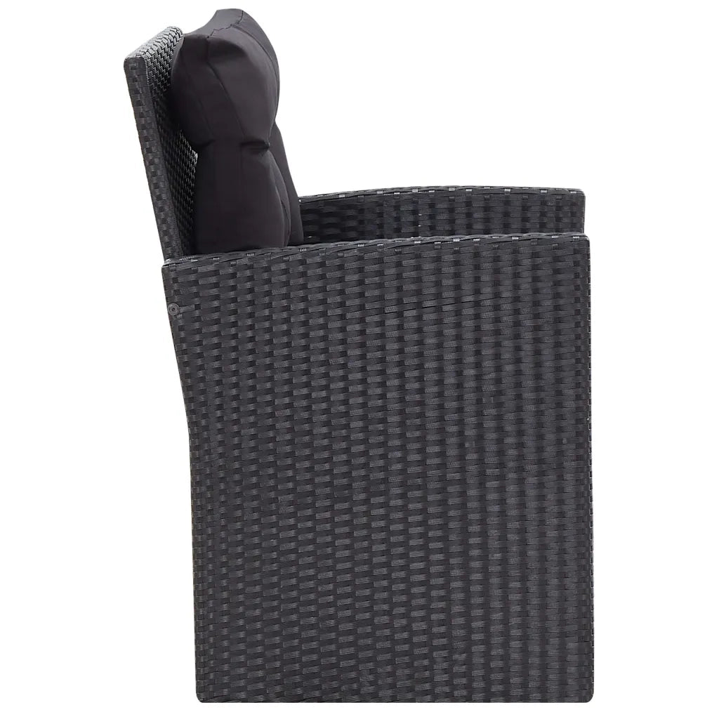 Set Divani da Giardino 6 pz con Cuscini in Polyrattan Nero cod mxl 39874