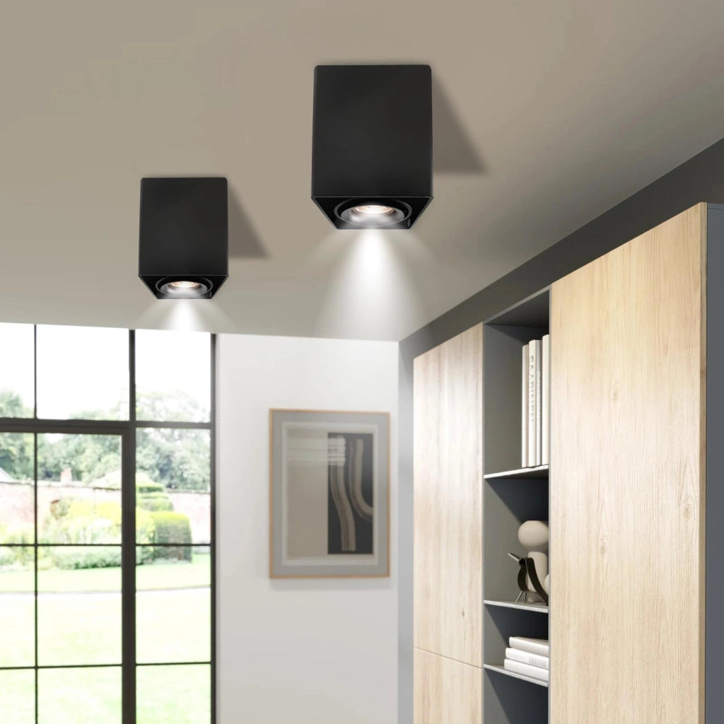 MONA Faretto moderno soffitto attacco LED 1x GU10 max 50W plafoniera luce orientabile vetrine negozio ufficio NERO