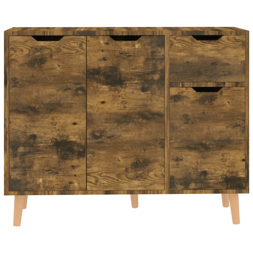Credenza Rovere Fumo 90x30x72 cm in Legno Multistrato 326821