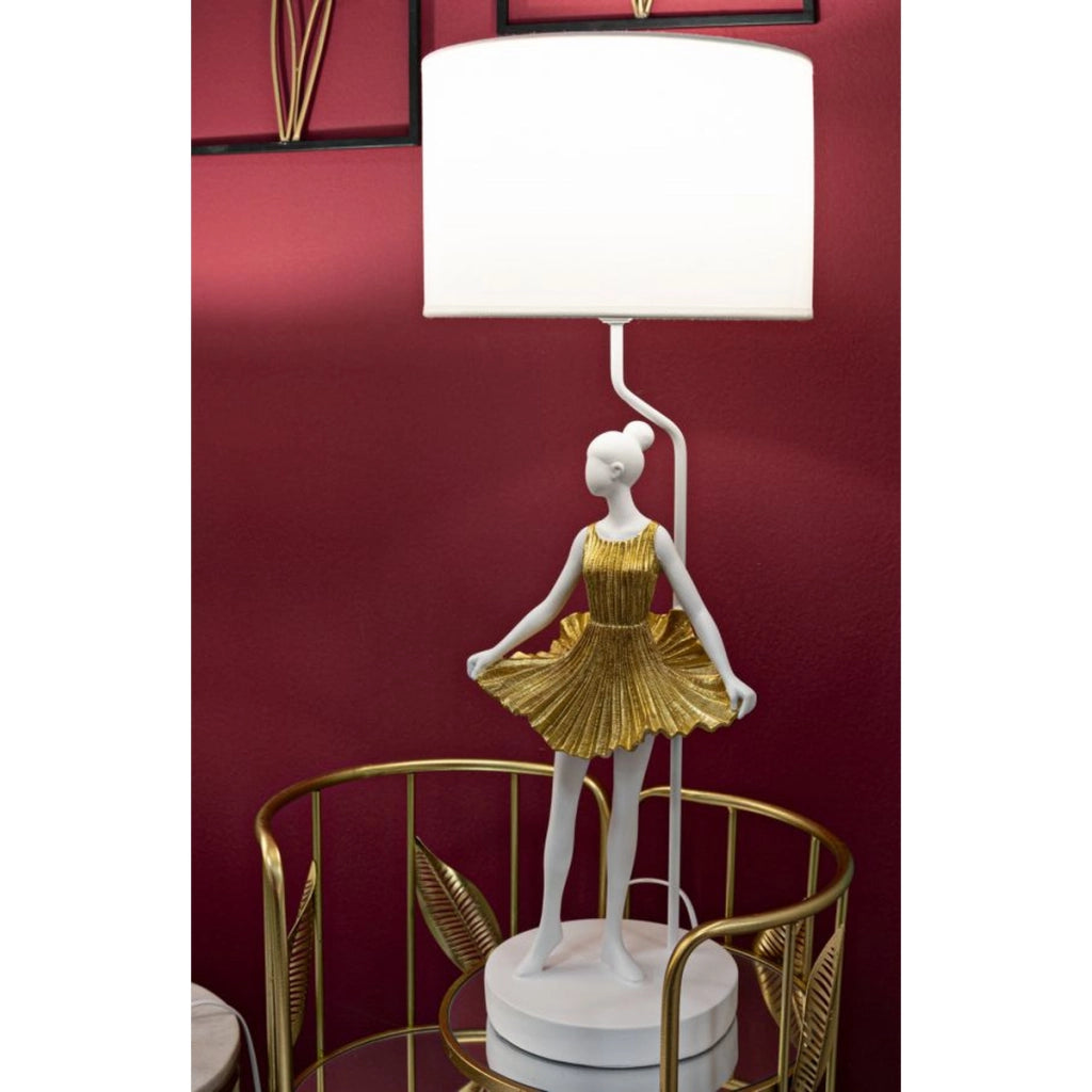 Lampada da Tavolo Ballerina 1, Oro, Poliresina, 30x30x90,5 cm