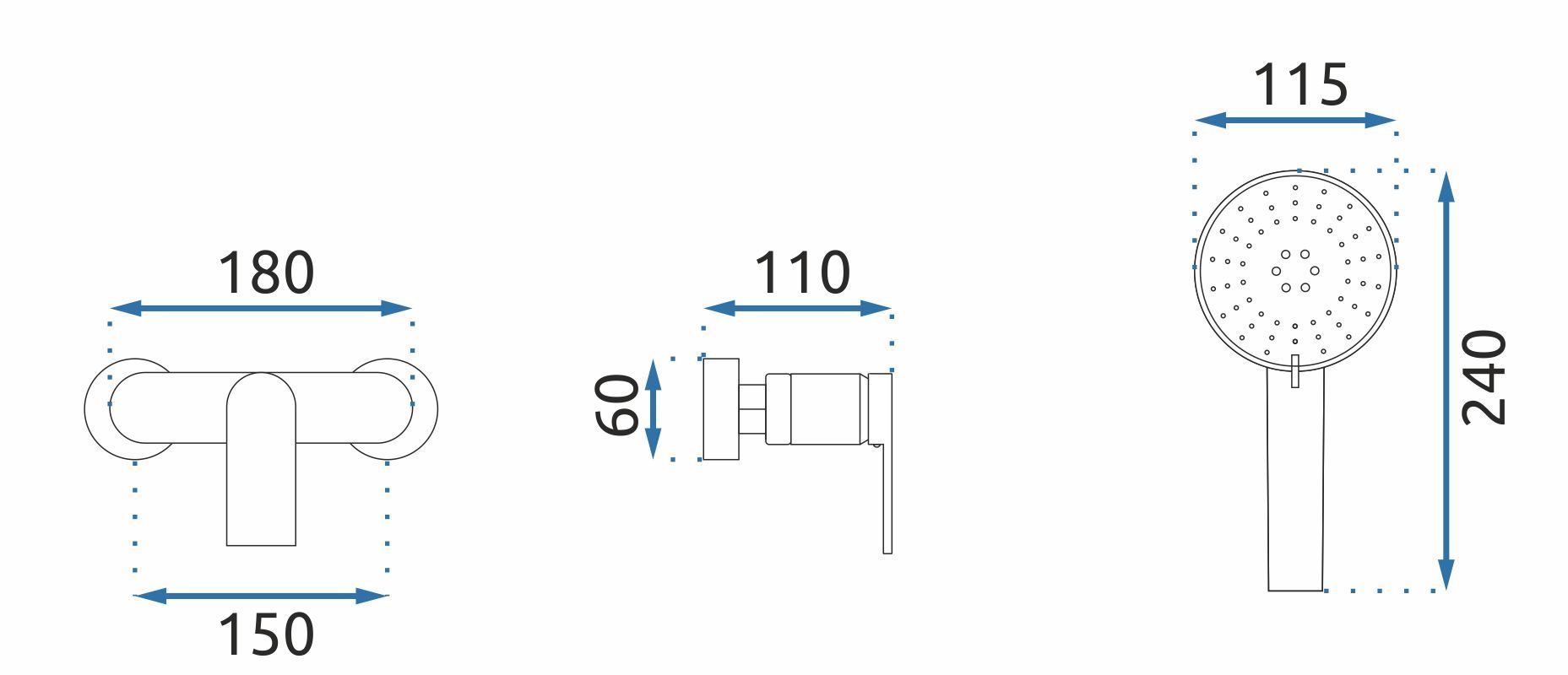 Rubinetto Doccia Rea Verso Black