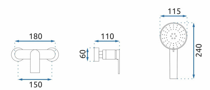 Rubinetto Doccia Rea Verso Black
