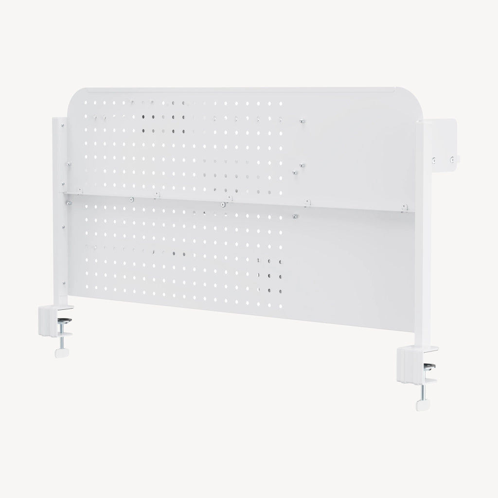 Organizzatore Sauda Pannello Forato da Scrivania con Morsetti 114x68 cm - Bianco [en.casa]