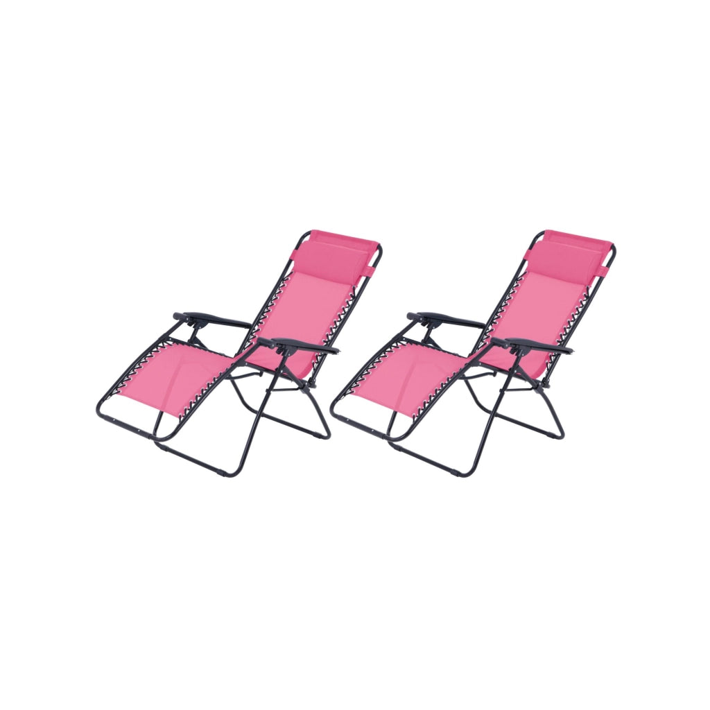 Set di 2 poltrone relax da giardino - O'Colors - Multi-posizione - Blu e rosa