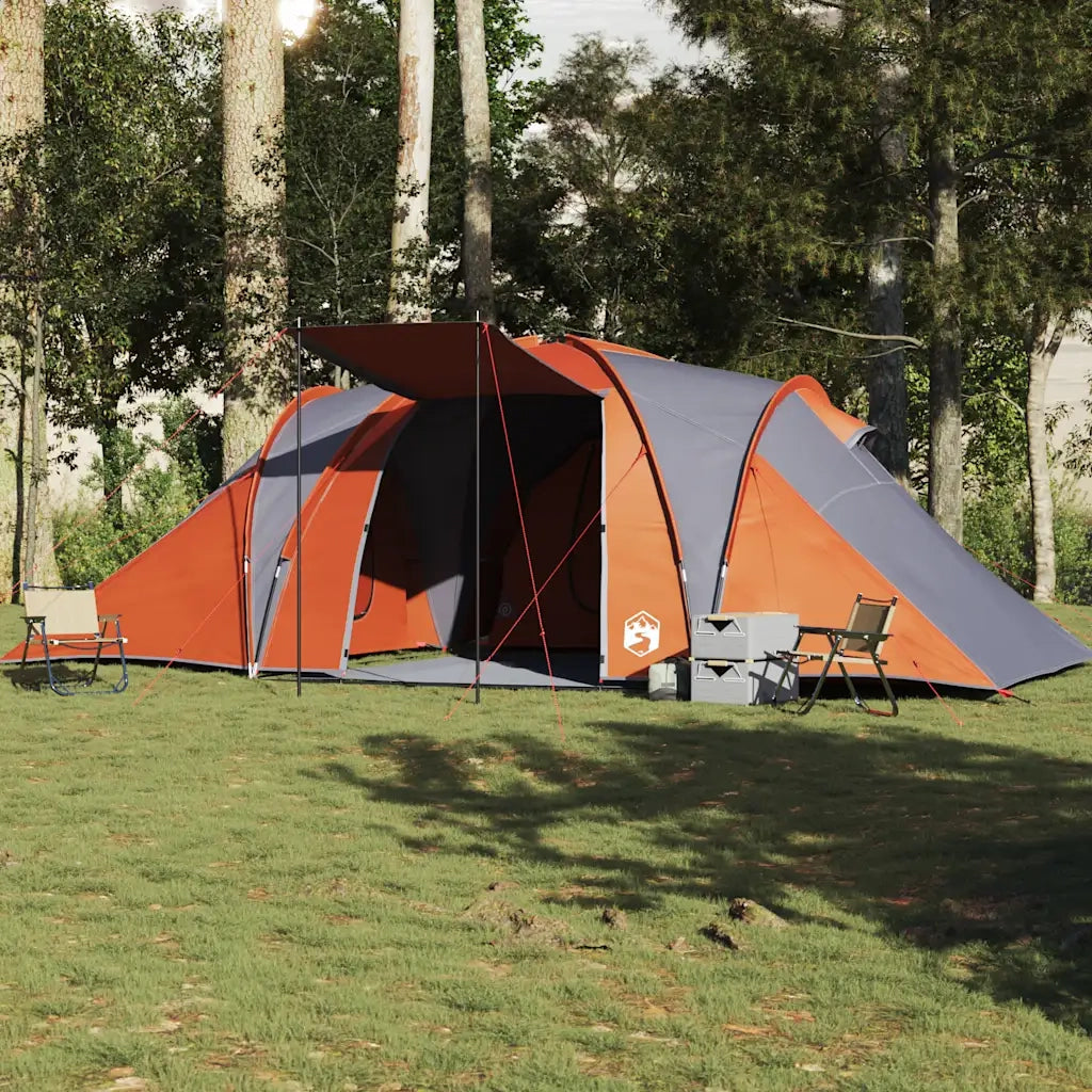 Tenda da Campeggio a Cupola 6 Persone Grigio e Arancione 4009388