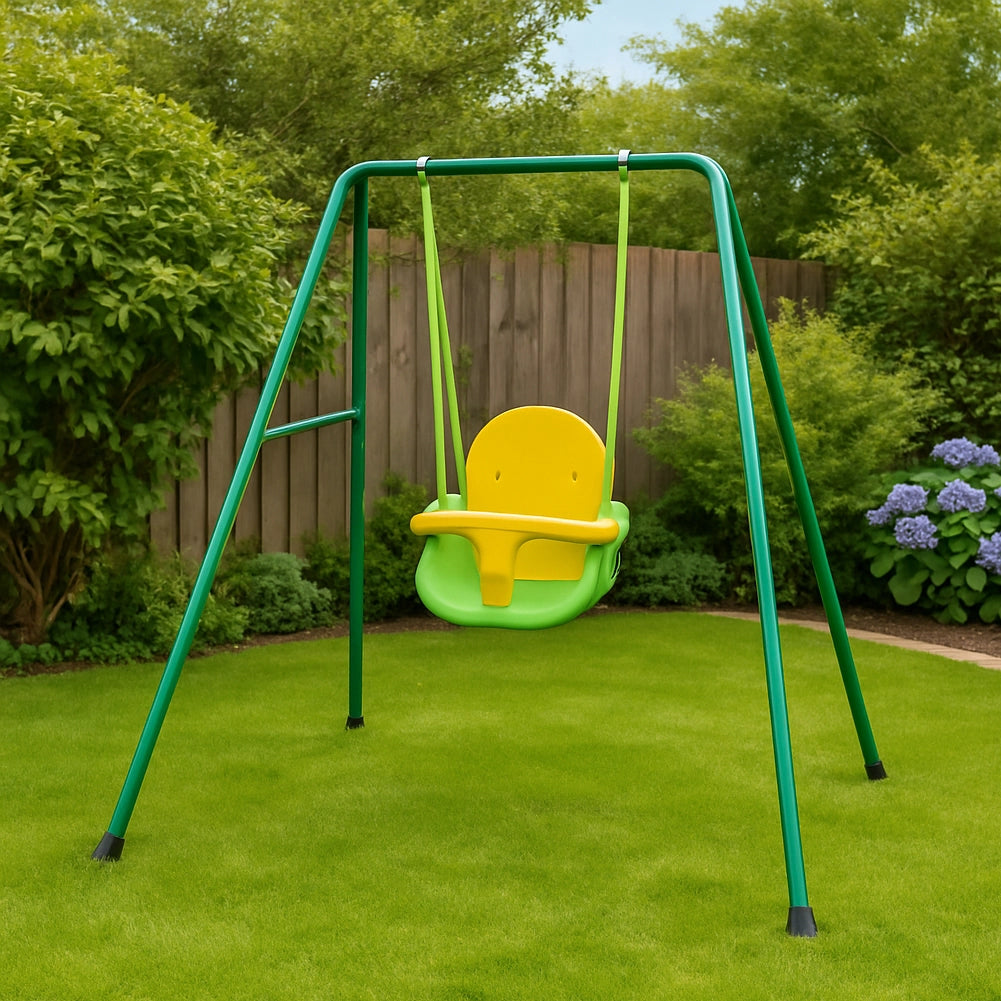 Altalena Baby per Bambini da Esterno Giardino Dondolo con Sediolone in Metallo