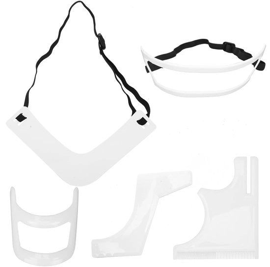 Set di stencil per barba 5 pezzi - Stencil per barba - Stencil per linea del viso - Stencil per mustacchi - Stencil per linea del collo - Stencil per riquadratura del collo - Incluso diversi stencil - Forma barba 

Specifiche tecniche: 5 pezzi