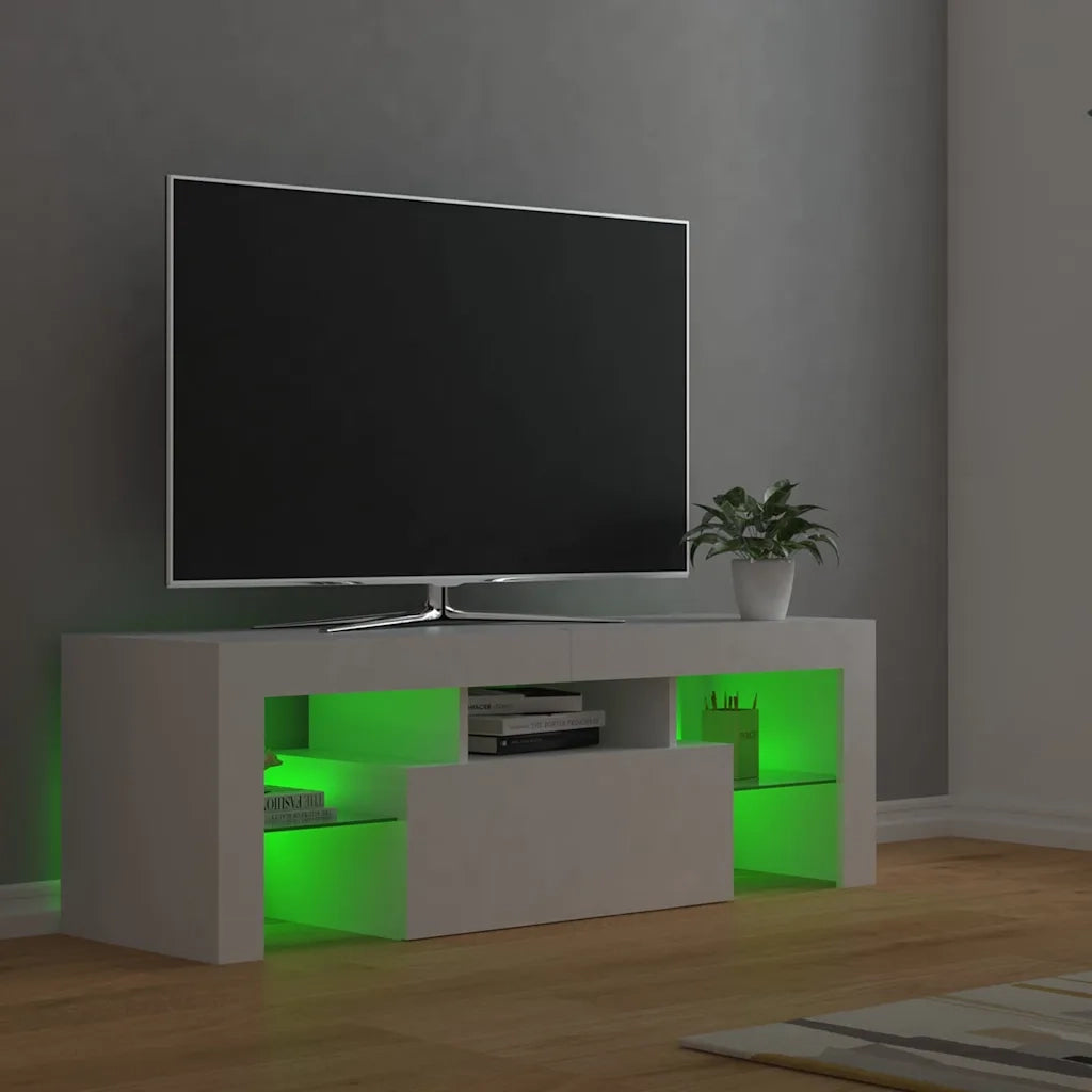 Mobile Porta TV con Luci LED Bianco 120x35x40 cm 804346