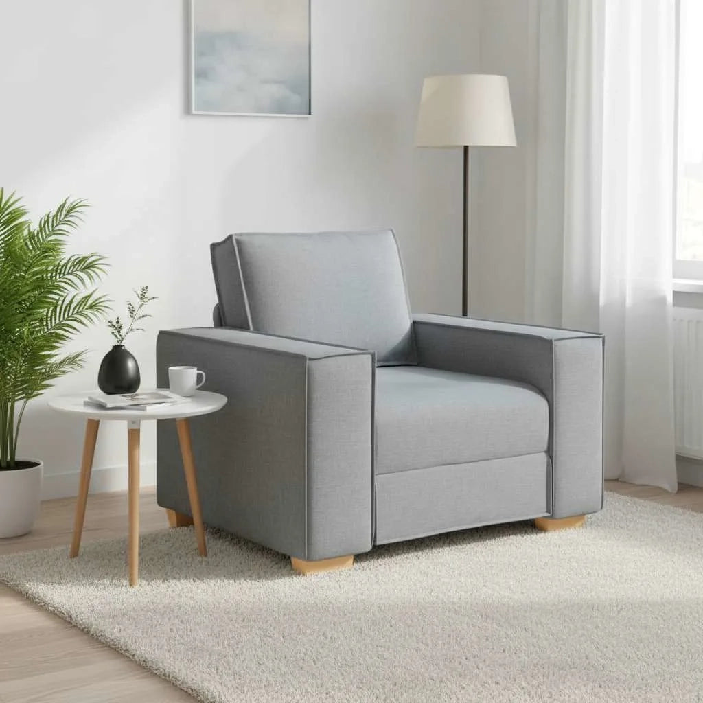 vidaXL Poltrona Divano Grigio Chiaro 60 cm Tessuto