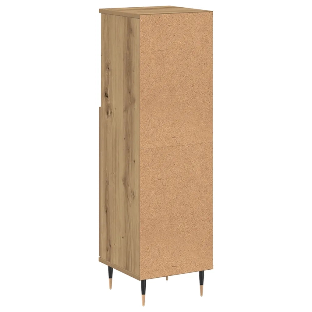 Armadietto da Bagno Rovere Artigianale 30x30x100 cm Truciolato 857206