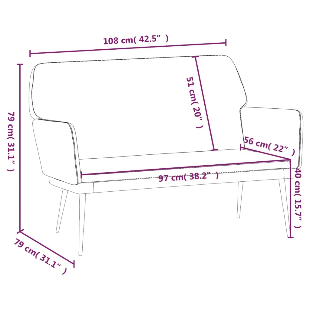 Panca Nera 108x79x79 cm in Velluto CFW1629597