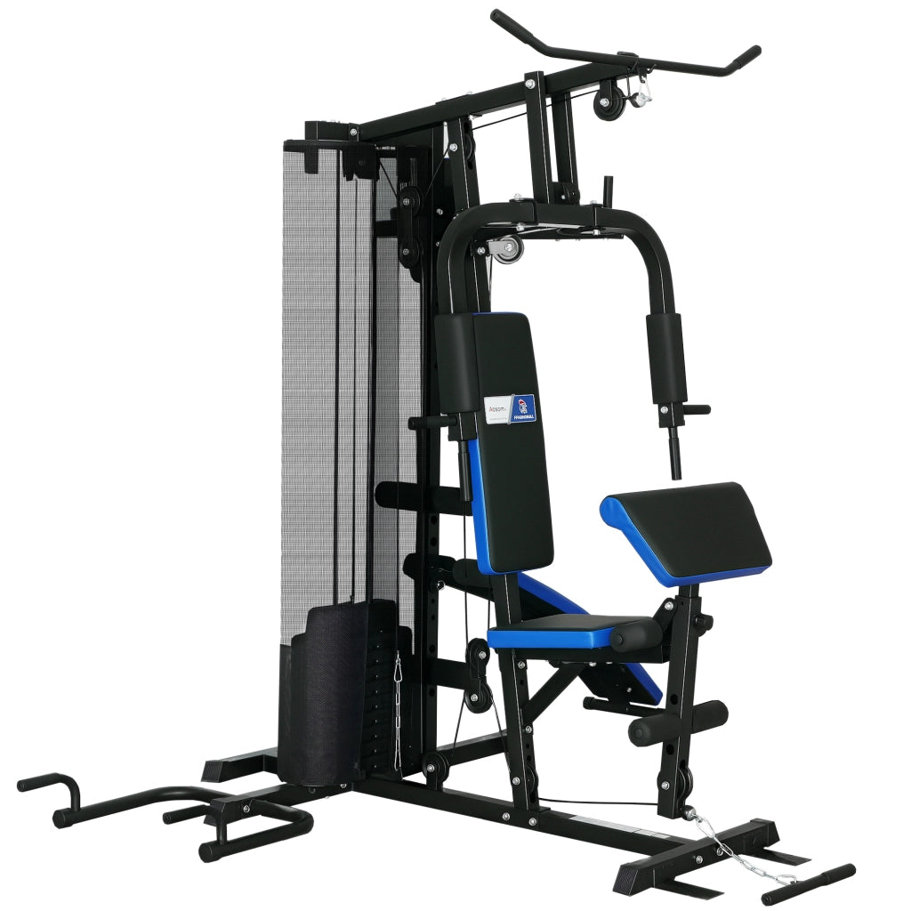 Attrezzatura Palestra Casa con Banco Pesi 65 kg ¨C zephmum ¨C Nero e Blu