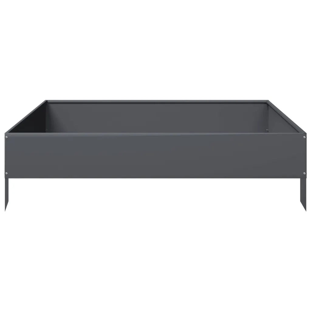 Fioriera Rialzata da Giardino Antracite 100x100x26 cm Acciaio 851019