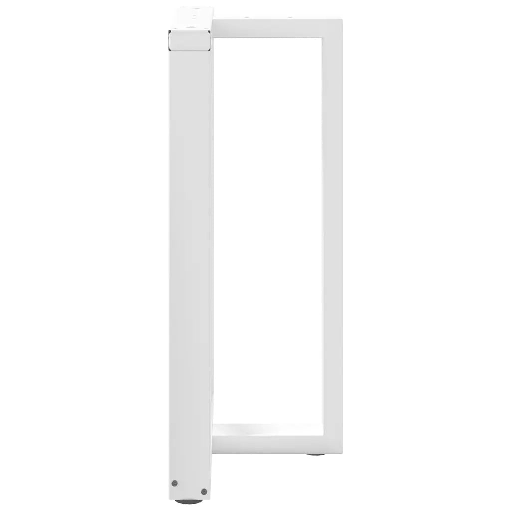 Gambe per tavolo da bar a forma di T 2 pz bianche 60x35x(90-91) cm in acciaio