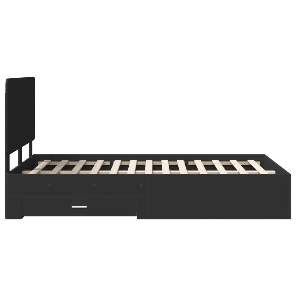 Struttura del letto-Giroletto Nero 135 x 190 cm Legno multistrato 526098