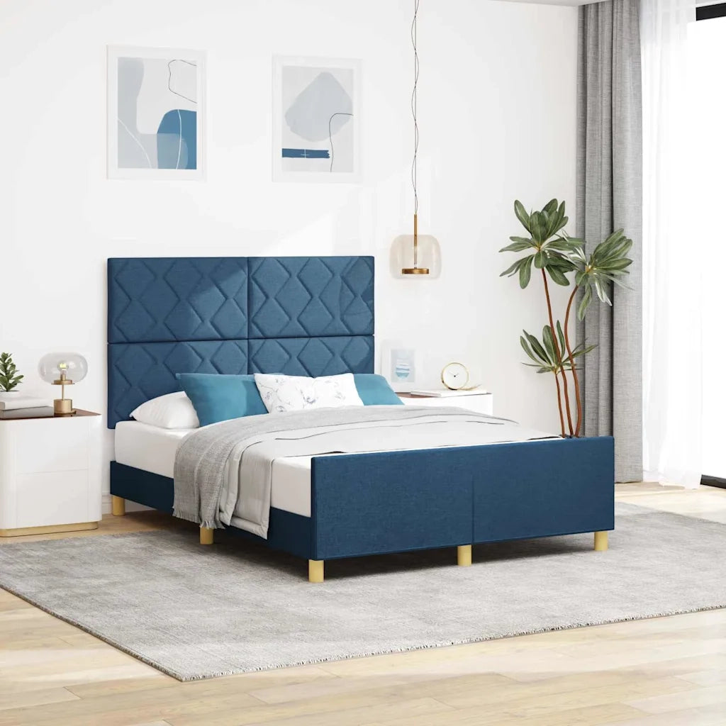 Struttura del letto con testiera Blu 140 x 200 cm Tessuto 3344815