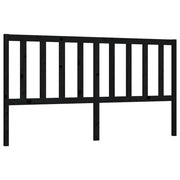 Testiera | Testata per Letto Nera 206x4x100 cm in Legno Massello di Pino