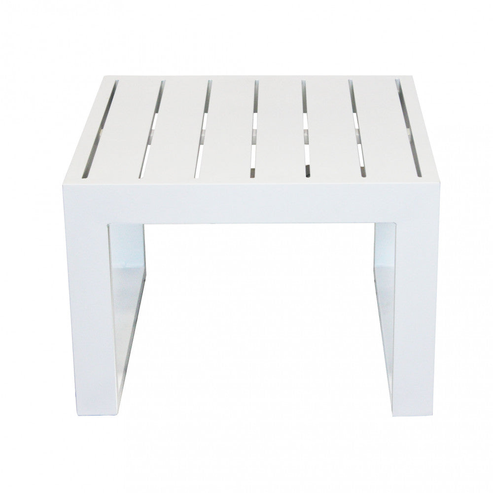 Tavolino Cuba 45x45x32 h cm in Alluminio Bianco
