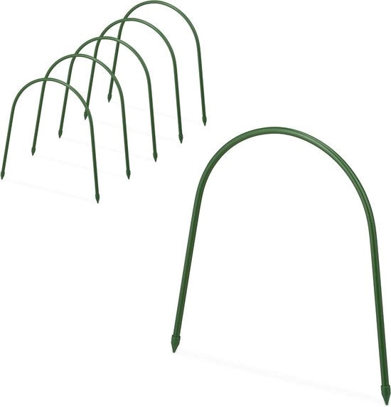 Set di 6 tunnel per serre - 31x33 cm - flessibile e resistente all'usura - verde