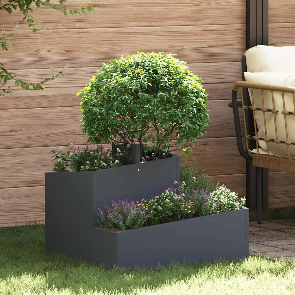 Vaso da giardino Antracite 60 x 60 x 50 cm 873573