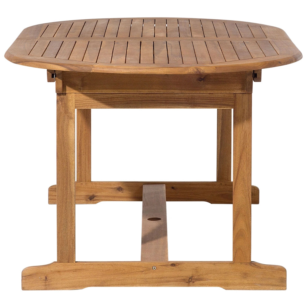 Set da pranzo per esterni in legno di acacia chiaro tavolo da 8 posti sedie pieghevoli design rustico