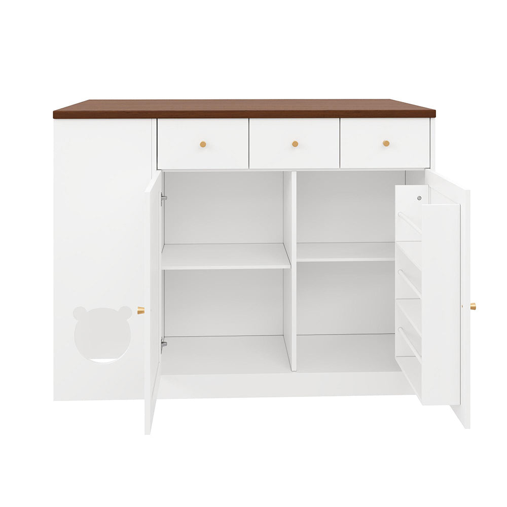 Isola cucina per animali - Xylo - 120x70x90cm bianco/noyer