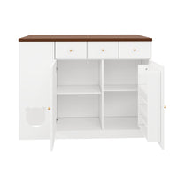 Isola cucina per animali - Xylo - 120x70x90cm bianco/noyer