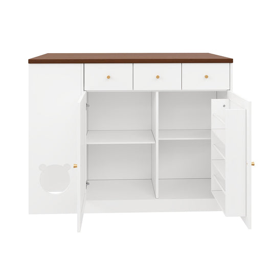 Isola cucina per animali - Xylo - 120x70x90cm bianco/noyer