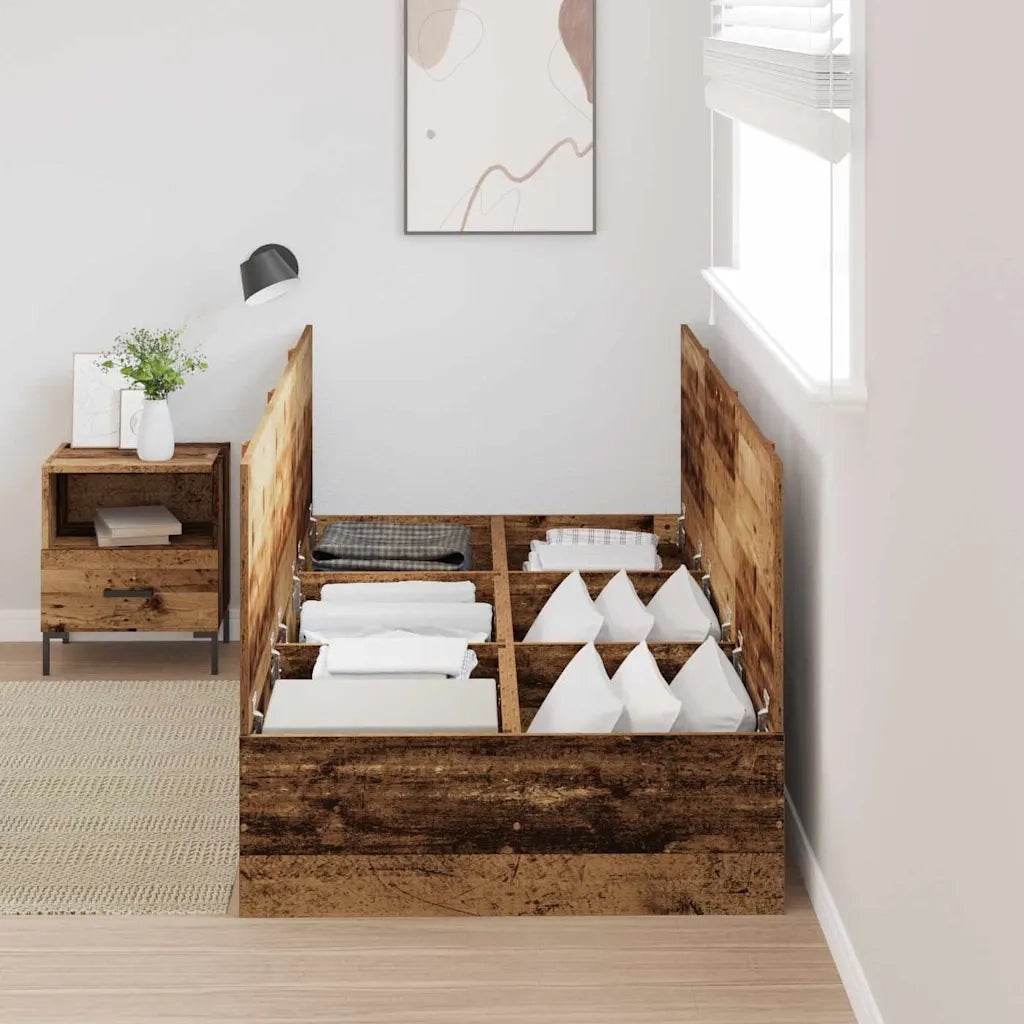 Struttura letto con contenitore Legno vecchio 70 x 190 cm 3335419