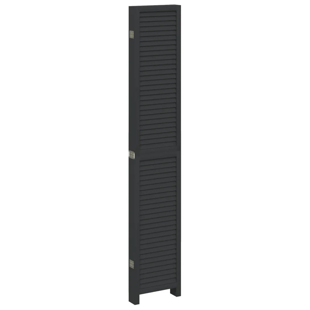 Divisorio Ambienti | Divider per stanze | Paravento 6 Pannelli Nero Legno Massello di Paulownia