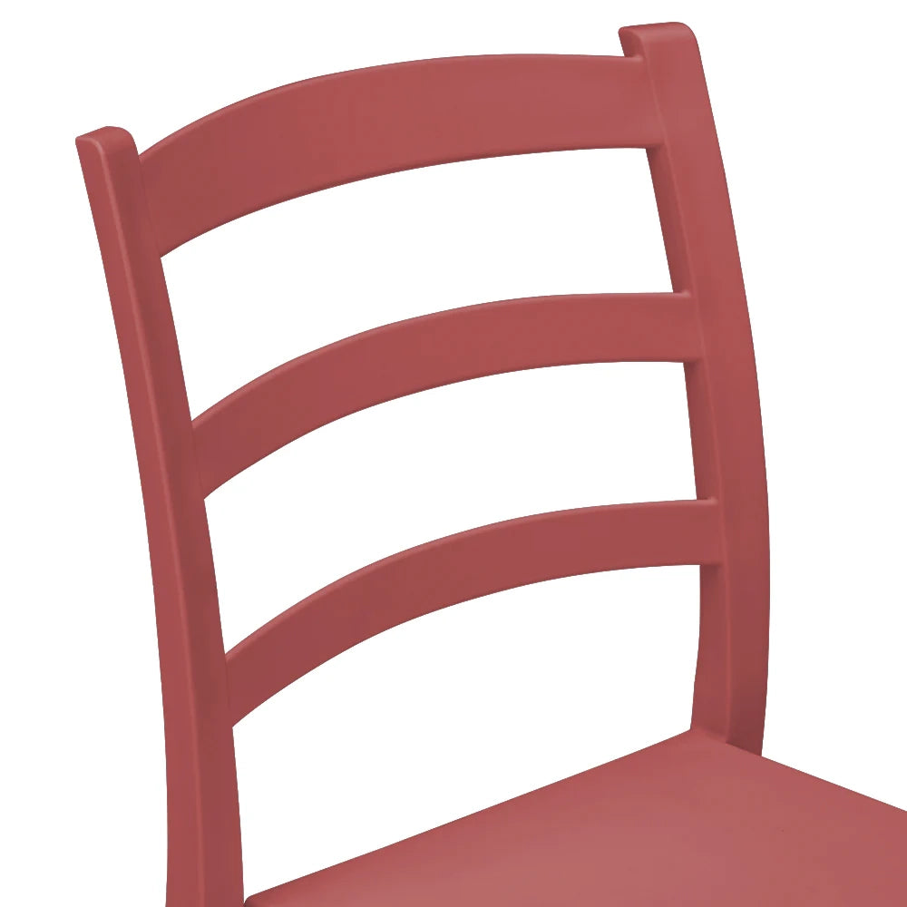 Set 2 sedie in polipropilene REA, MADE IN ITALY, impilabile, resistente ai raggi UV, design classico, ideale per sala da pranzo, cucina, sala d’attesa, bar, ristoranti o giardino, colore Mattone