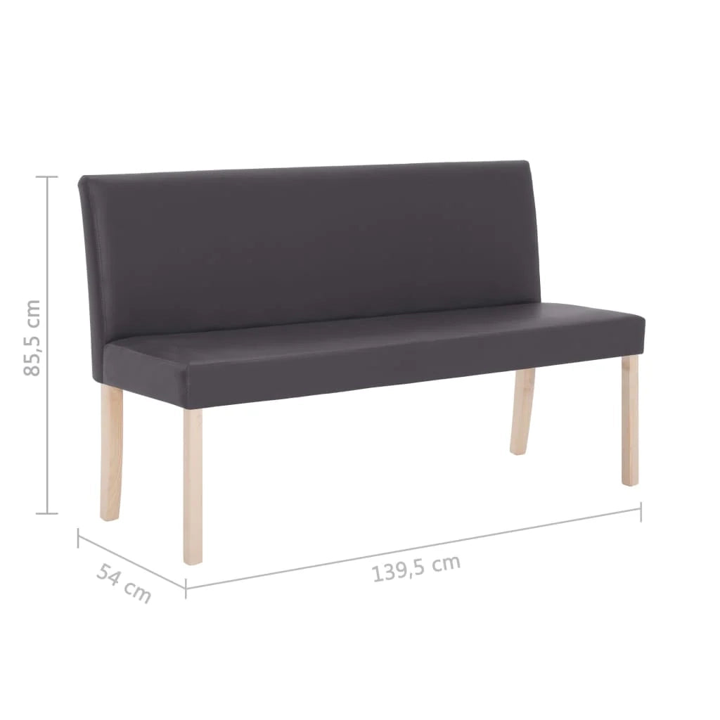 Panca 139,5 x 54 x 85,5 cm in similpelle grigia 02_0010990