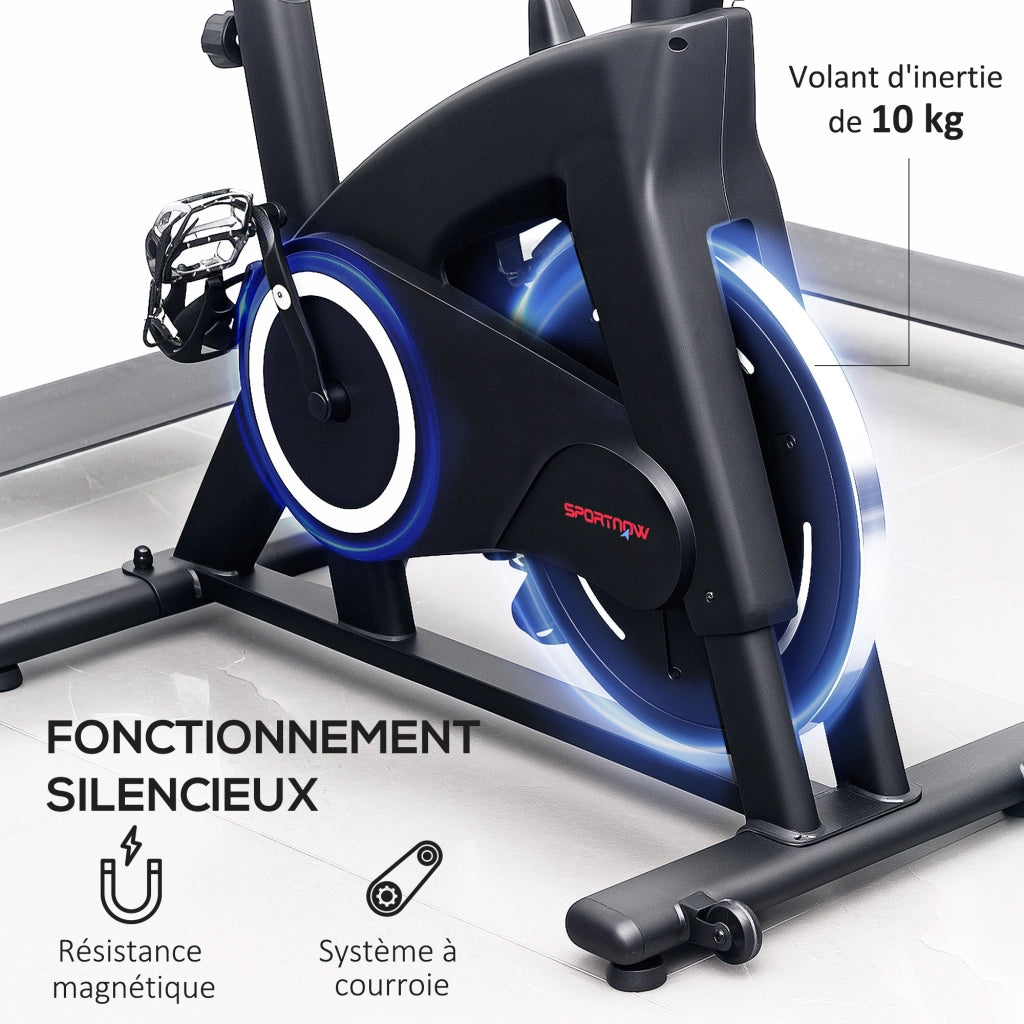 Bicicletta da Camera Fitness Silenziosa ¨C zephmum ¨C Nero, Regolabile, LCD