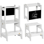 Scala di apprendimento 2 in 1 con scrivania e lavagna ¨C zephmum ¨C grigio 42x44x86 cm