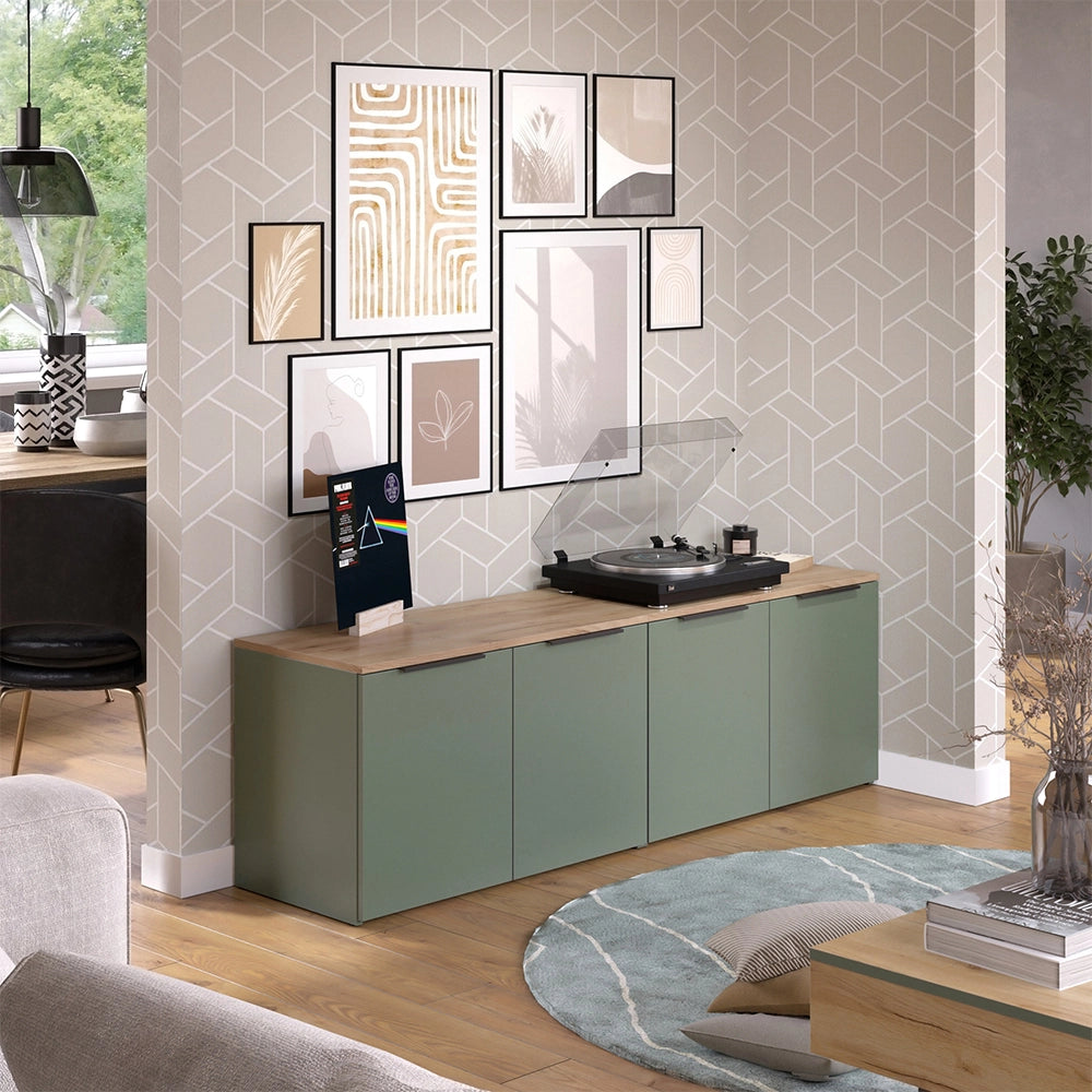 Vicco Parete attrezzata soggiorno Verde 2 parti