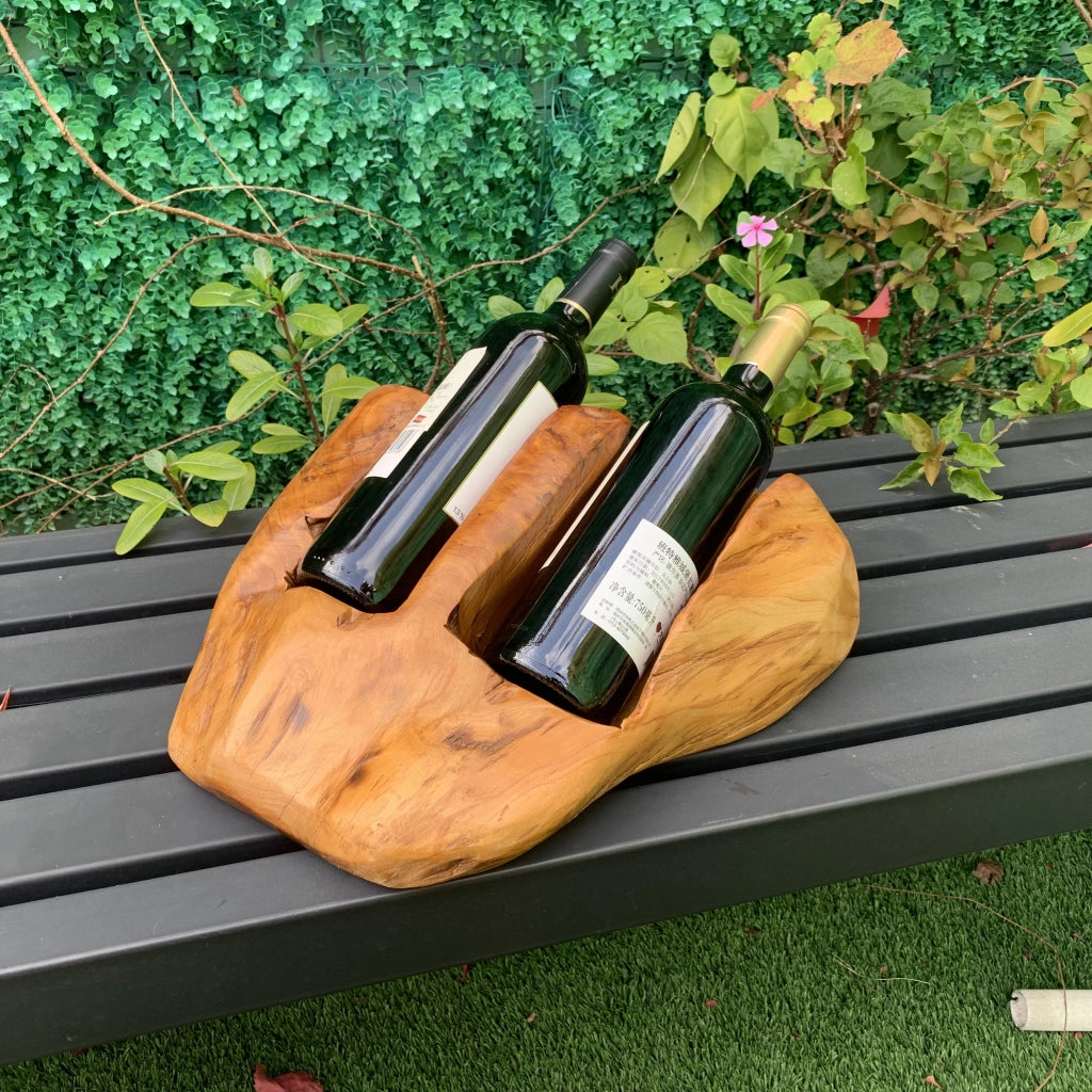 PORTABOTTIGLIE VINO Doppio 33 cm Legno massello