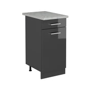 Mobiletto base per cucina R-Line Antracite lucido/Antracite 40 cm PL Marmo Vicco
