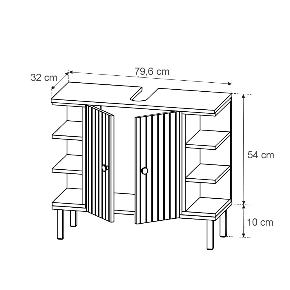 Vicco Mobile sottolavabo per bagno Bianco 79.6 x 64 cm