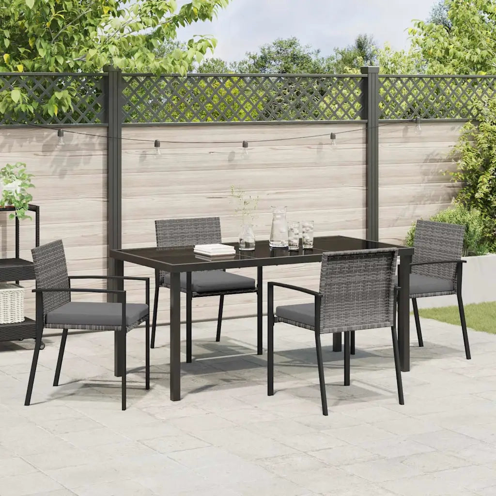 Set da Pranzo per Giardino 5 pz | Set Salotto da Giardino Grigio