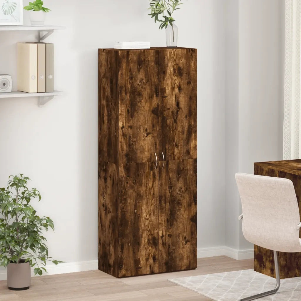 Schedario Rovere Fumo 60x32x153 cm in Truciolato